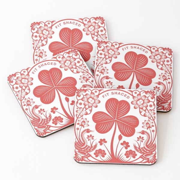 Item preview, Drunk Four Leaf Clover Chinese Paper Cut Art designed and sold by Bloomkept.