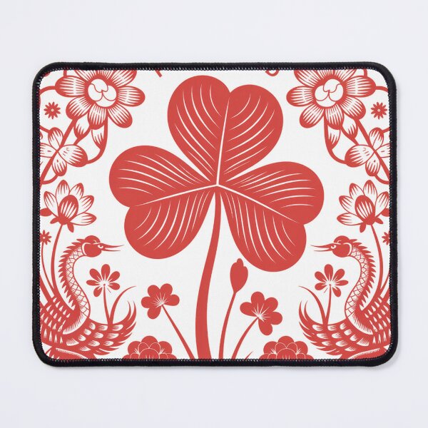 Item preview, Drunk Four Leaf Clover Chinese Paper Cut Art designed and sold by Bloomkept.