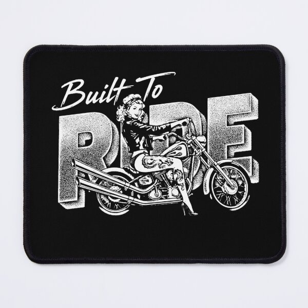 Item preview, Built To Ride Vintage Biker Girl Chopper Motorcycle Black White Retro Women designed and sold by graphixpolash.