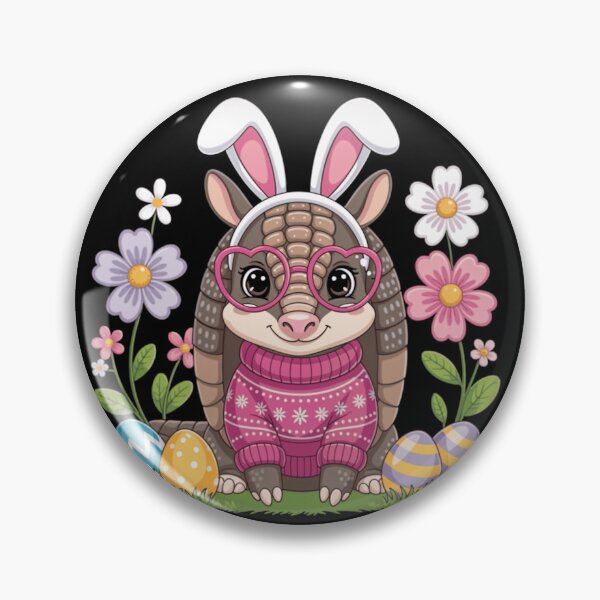 Item preview, Kawaii Easter Animal Armadillo Wearing Glasses and Sweater Art designed and sold by anamul43.