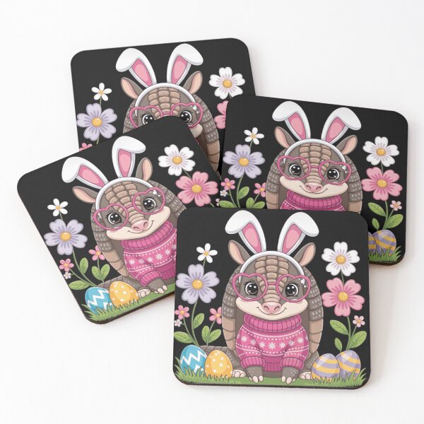 Item preview, Kawaii Easter Animal Armadillo Wearing Glasses and Sweater Art designed and sold by anamul43.