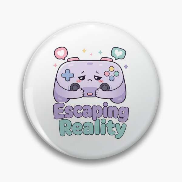 Item preview, Cute Kawaii Gamer Sticker – “Escaping Reality” – Pastel Aesthetic Controller, Introvert Mood, Mental Health Humor designed and sold by VibrantArtful7.