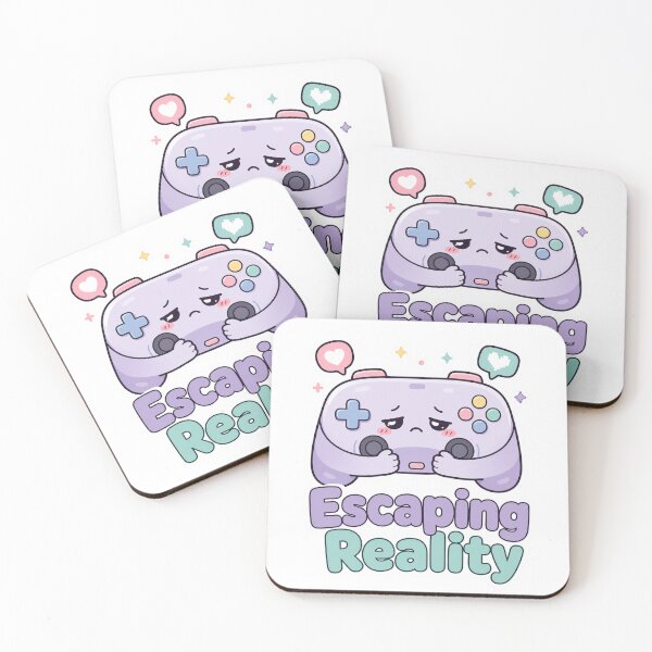 Item preview, Cute Kawaii Gamer Sticker – “Escaping Reality” – Pastel Aesthetic Controller, Introvert Mood, Mental Health Humor designed and sold by VibrantArtful7.