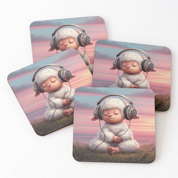 Item preview, Sleepy Lofi Sheep with Headphones – Cozy Calm Aesthetic Illustration designed and sold by cipoprimo.