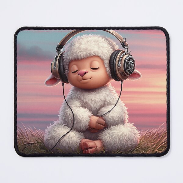 Item preview, Sleepy Lofi Sheep with Headphones – Cozy Calm Aesthetic Illustration designed and sold by cipoprimo.