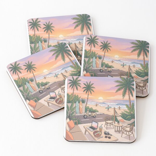 Item preview, Canggu Tropical Café Sunset Vibes designed and sold by USSIZI SPACE.