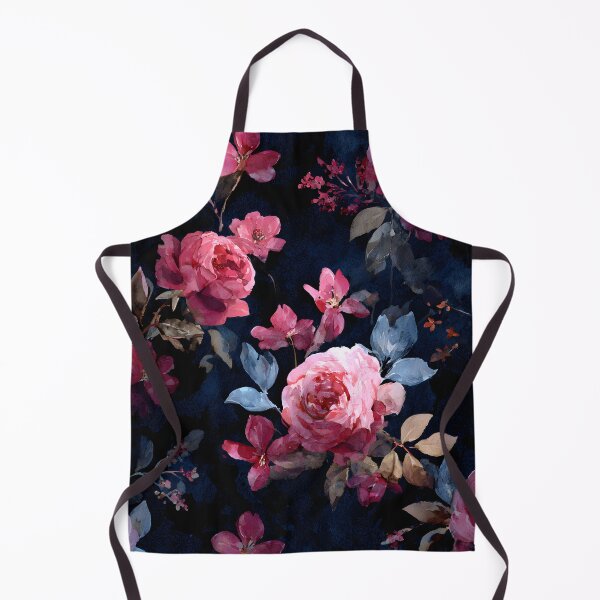 Item preview, Watercolor Romantic Pink Roses Midnight Vintage Flowers Pattern designed and sold by GrinGalore.