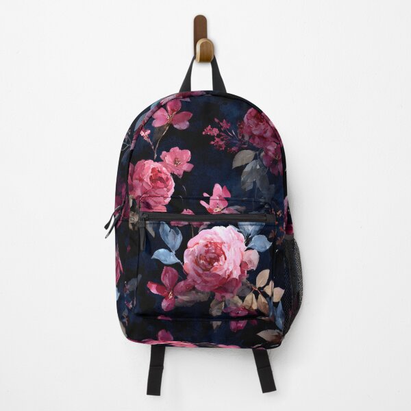 Item preview, Watercolor Romantic Pink Roses Midnight Vintage Flowers Pattern designed and sold by GrinGalore.