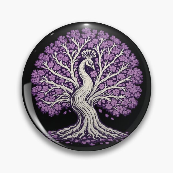 Item preview, Jacaranda Peacock Tree – Vintage Distressed Nature Design, Purple Botanical Bird, Tree of Life Style Graphic designed and sold by JonelCrafts.