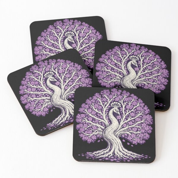 Item preview, Jacaranda Peacock Tree – Vintage Distressed Nature Design, Purple Botanical Bird, Tree of Life Style Graphic designed and sold by JonelCrafts.