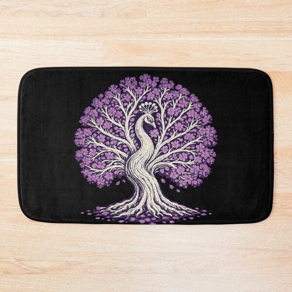 Item preview, Jacaranda Peacock Tree – Vintage Distressed Nature Design, Purple Botanical Bird, Tree of Life Style Graphic designed and sold by JonelCrafts.