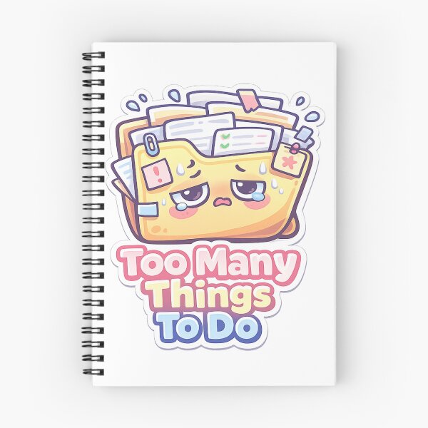 Item preview, Cute Productivity Sticker – “Too Many Things To Do” Kawaii Folder, Overwhelmed Aesthetic, ADHD Mood designed and sold by VibrantArtful7.