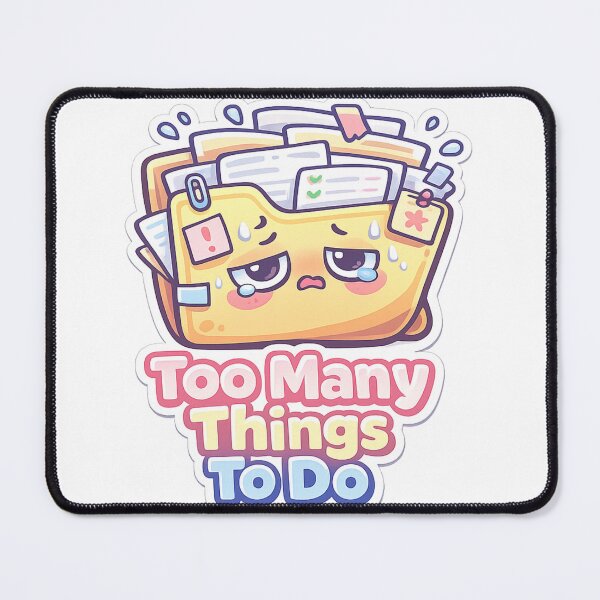 Item preview, Cute Productivity Sticker – “Too Many Things To Do” Kawaii Folder, Overwhelmed Aesthetic, ADHD Mood designed and sold by VibrantArtful7.