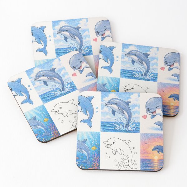 Item preview, Cute Dolphin Collection Six Style Art Bundle designed and sold by Hafcishop.