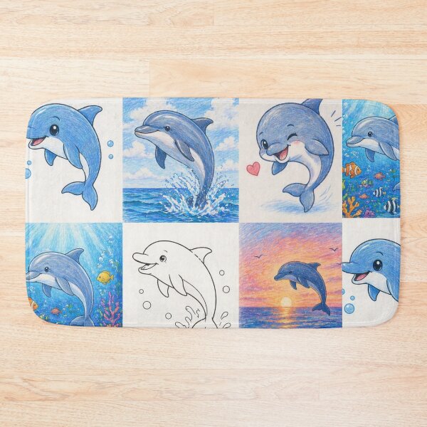 Item preview, Cute Dolphin Collection Six Style Art Bundle designed and sold by Hafcishop.