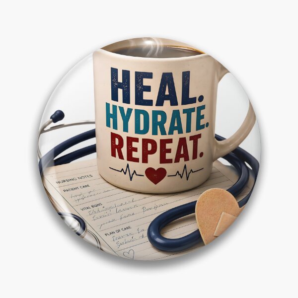Item preview, Heal Hydrate Repeat Nurse Coffee Design designed and sold by rhainlds.
