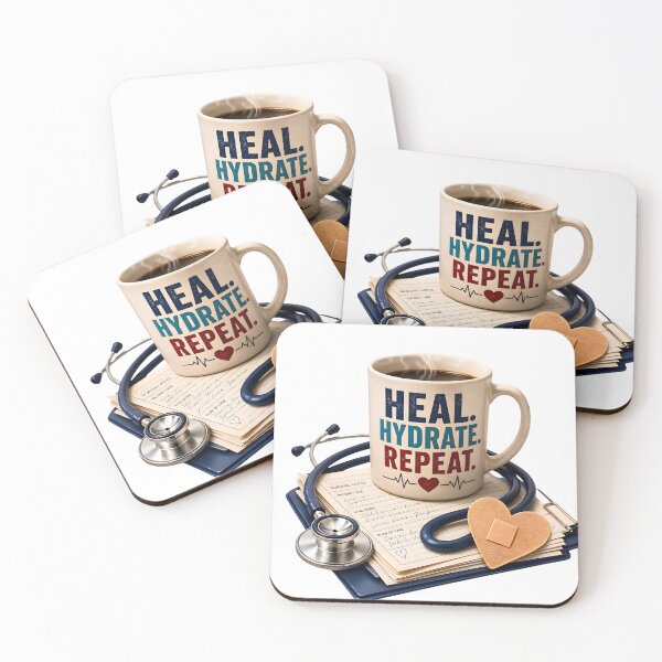 Item preview, Heal Hydrate Repeat Nurse Coffee Design designed and sold by rhainlds.