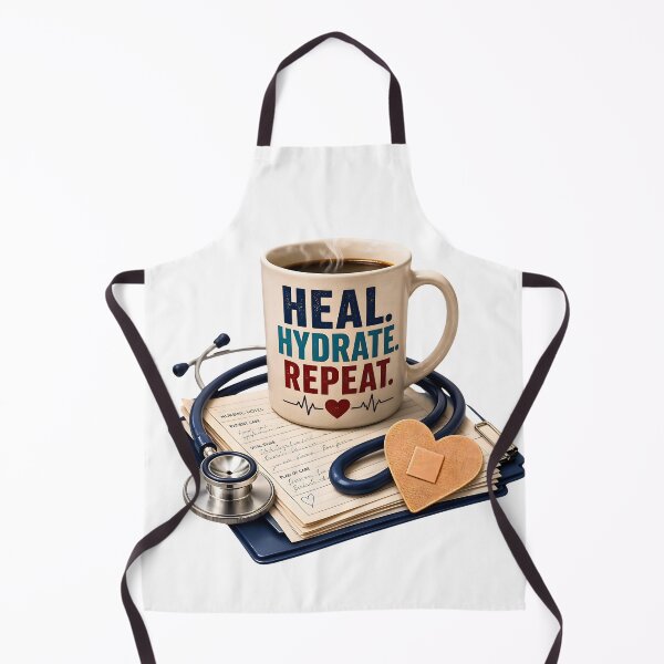 Item preview, Heal Hydrate Repeat Nurse Coffee Design designed and sold by rhainlds.