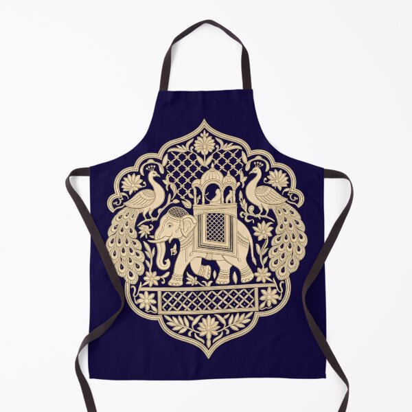 Item preview, Champagne Indian Royal Elephant Zardozi Crest Artwork designed and sold by RajRang.