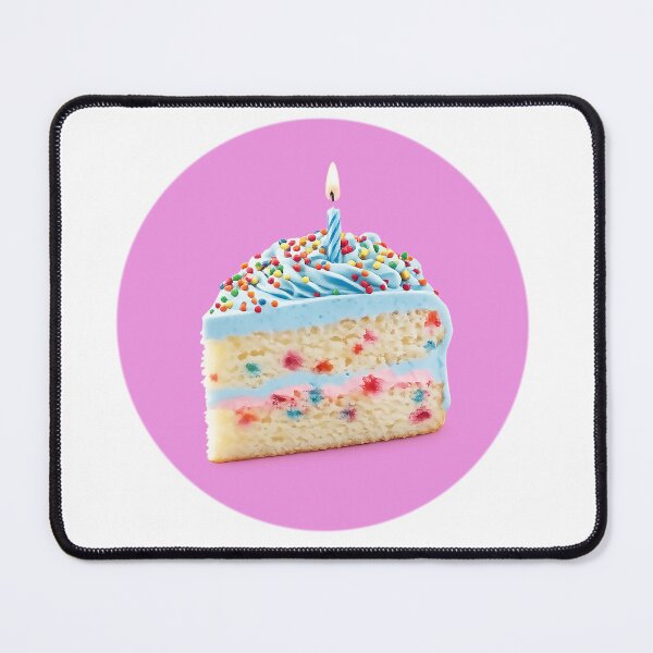 Item preview, Funfetti Birthday Cake Slice in Pink Circle designed and sold by PIXEL POP DESIGNS - Beyond the Norm!.
