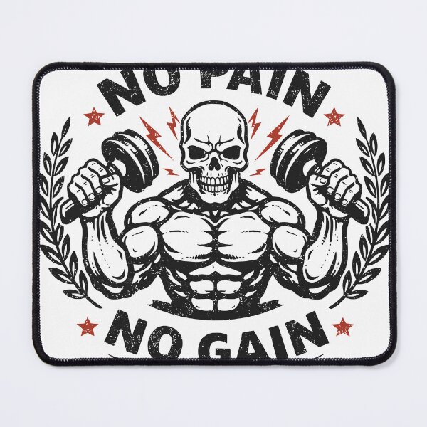 Item preview, No Pain No Gain Fitness Skull T-Shirt designed and sold by Matinez Pink.