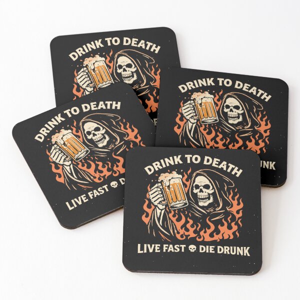 Item preview, Live Fast Die Drunk Beer T-Shirt designed and sold by Matinez Pink.