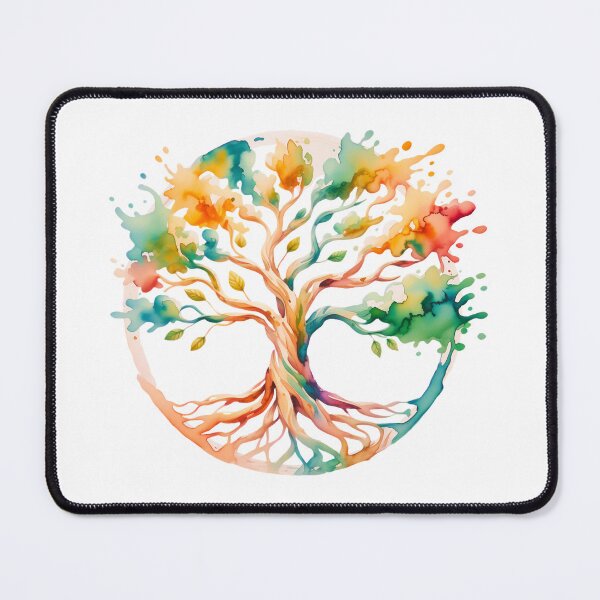 Item preview, Colorful Tree of Life Watercolor Boho Spiritual Nature Art Design designed and sold by ArcticFoxStudio.