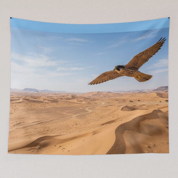 Item preview, Falcon in flight over a desert designed and sold by Malisa345.