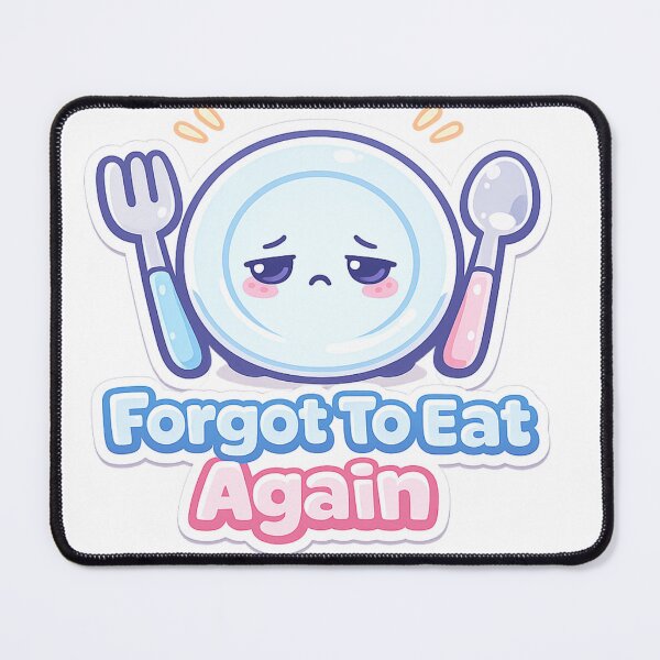 Item preview, Cute Self-Care Sticker – “Forgot To Eat Again” Kawaii Plate, ADHD & Mental Health Aesthetic designed and sold by VibrantArtful7.
