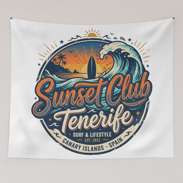 Item preview, Sunset Club Tenerife – Golden Hour Beach Vibes & Spain Island Escape designed and sold by ArtsyExplorer.