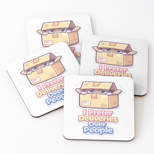 Item preview, Introvert Sticker – “I Prefer Deliveries Over People” Cute Kawaii Box, Social Anxiety Humor designed and sold by VibrantArtful7.