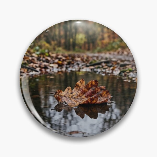 Item preview, Dead leaf floating on a puddle designed and sold by Malisa345.