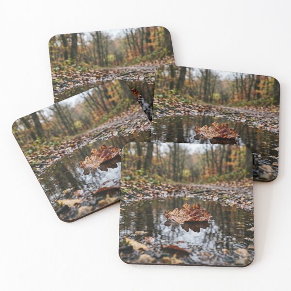 Item preview, Dead leaf floating on a puddle designed and sold by Malisa345.