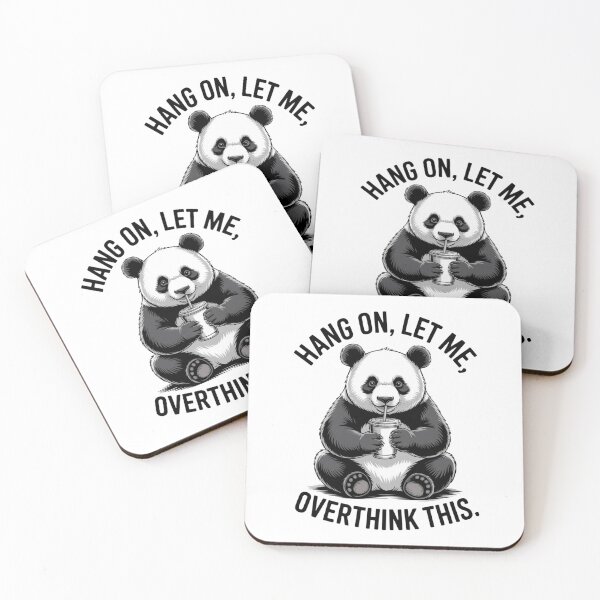Item preview, Hang On, Let Me Overthink This – Cute Funny Panda Quote Design | Anxiety Meme for Introverts & Overthinkers designed and sold by omar ousalah.