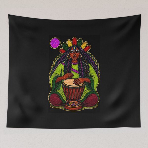 Item preview, Moon Goddess Drummer designed and sold by ZunZunArt.