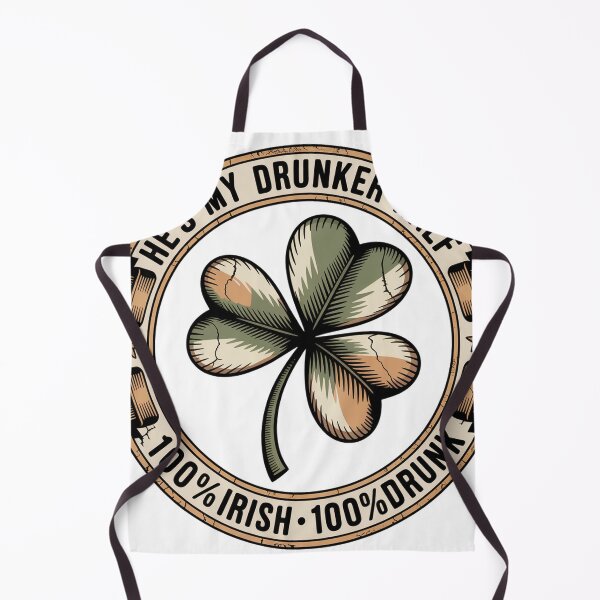 Item preview, Tipsy Four Leaf Clover Vintage Badge Illustration designed and sold by Bloomkept.