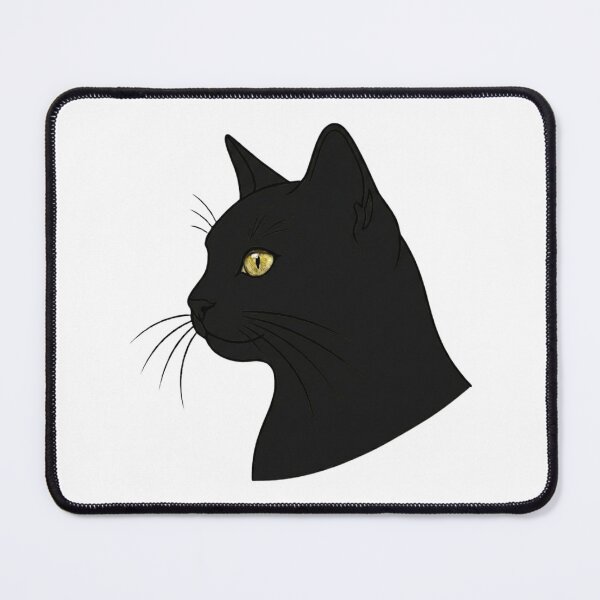 Item preview, Minimalist Black Cat Profile With Yellow Eye designed and sold by KelliesGrafix.