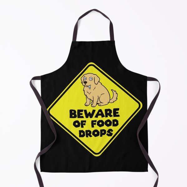 Item preview, Yellow Drooling Dog Warning Sign Beware of Food Drops designed and sold by Gkinoki.