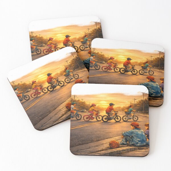 Item preview, a group of friends on bikes designed and sold by Troll Art & Delete.