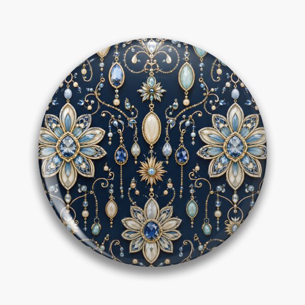 Item preview, Decorative flower watercolor vector seamless blue diamond pattern designed and sold by Kentala.