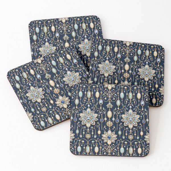 Item preview, Decorative flower watercolor vector seamless blue diamond pattern designed and sold by Kentala.