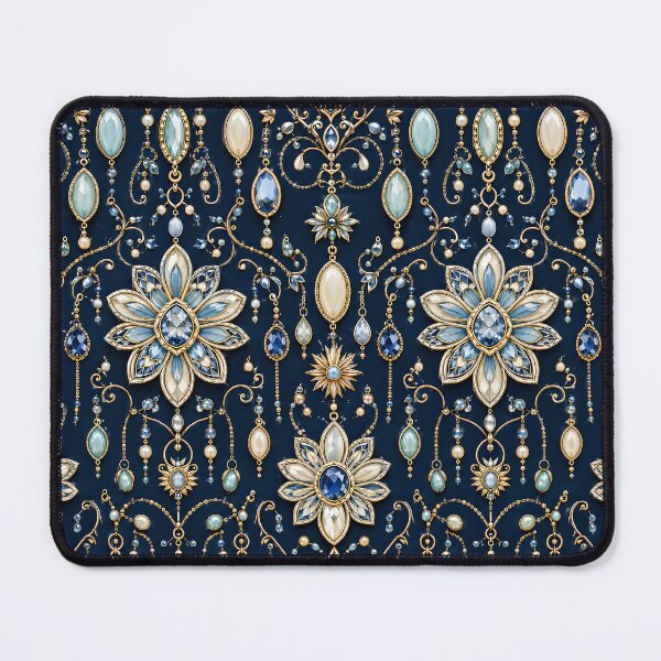 Item preview, Decorative flower watercolor vector seamless blue diamond pattern designed and sold by Kentala.