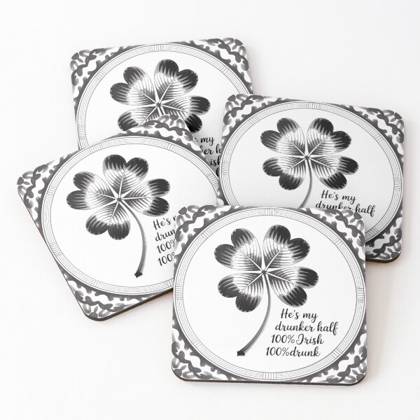 Item preview, Tipsy Four-Leaf Clover in Sumi-e Ink Wash Style designed and sold by Bloomkept.