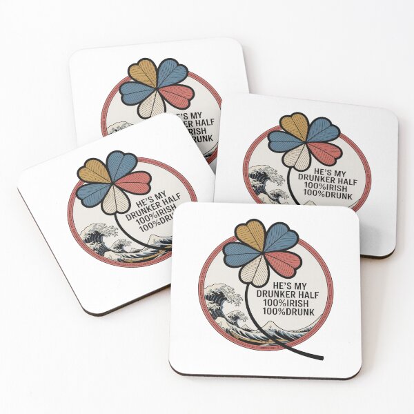 Item preview, Tipsy Four Leaf Clover Japanese Woodblock Print designed and sold by Bloomkept.