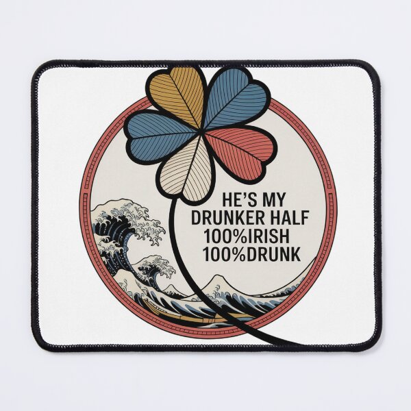 Item preview, Tipsy Four Leaf Clover Japanese Woodblock Print designed and sold by Bloomkept.