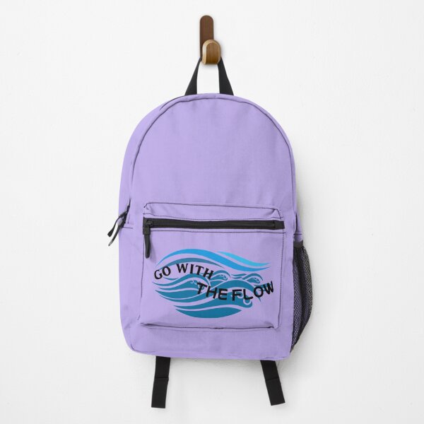 Item preview, Go With The Flow Minimal Wave Aesthetic Backpack Design designed and sold by Black Signal.