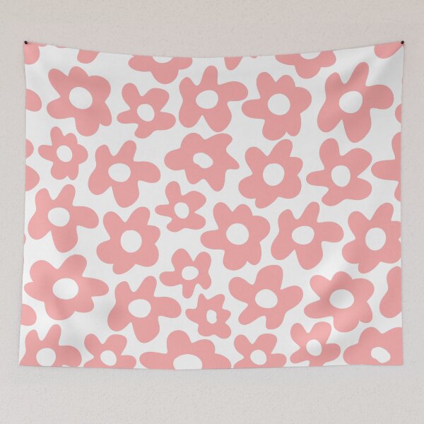 Item preview, Pink Retro Flowers Pattern designed and sold by Jeallan Designs.