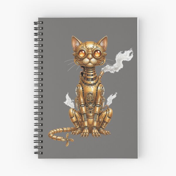 Item preview, Steampunk Copper Cat Robot – Vintage Mechanical Kitty designed and sold by MixArtStudio77.
