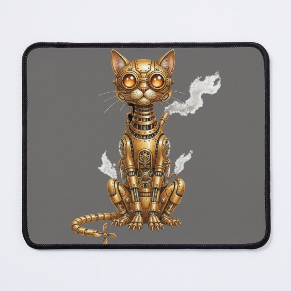 Item preview, Steampunk Copper Cat Robot – Vintage Mechanical Kitty designed and sold by MixArtStudio77.