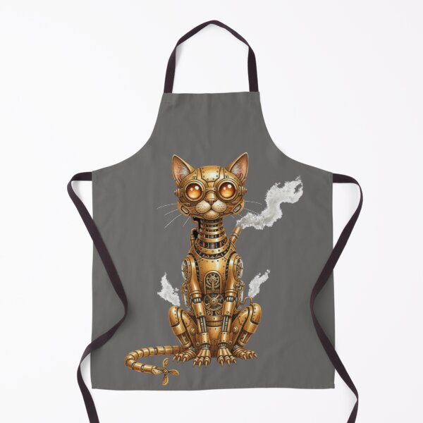 Item preview, Steampunk Copper Cat Robot – Vintage Mechanical Kitty designed and sold by MixArtStudio77.
